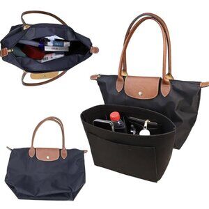 Lckaey Purse Organizer Insert for Le Pliage Neo Handbag Felt Insert Black Medium